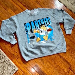 Vintage Flintstones Carolina Panthers CrewNeck